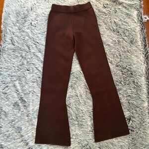 Brown flare wool-blend pants/leggings